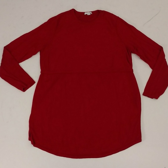 Red Knit Tunic J Jill Long Light Sweater Classy & Comfortable Christmas Holiday - Picture 8 of 8